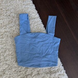 Dynamite Square Neck Crop Tank Top — Baby Blue